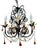 Vintage French Rococo Revival 6-Arm Wrought Iron Chandelier with Amber Glass Drops. French Rococo Revival style 6-arm...