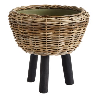 Woven Rattan Dry Basket Plant Riser 17" For Sale