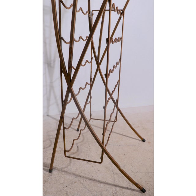 Mid Century Wrought Iron Wine Rack Display Stand Made in Usa Ca 1950/1970’s For Sale - Image 11 of 13