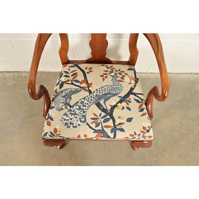 Brown Baker Furniture Queen Anne Carved Walnut Dining Chairs, Set of Six For Sale - Image 8 of 15