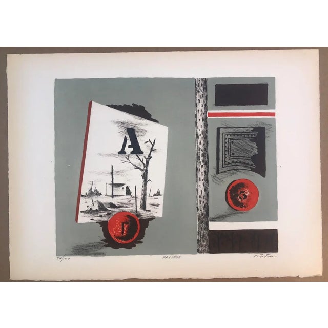 Mid-Century Modern 1965 Karl Fortess Paysage Lithograph For Sale - Image 3 of 3