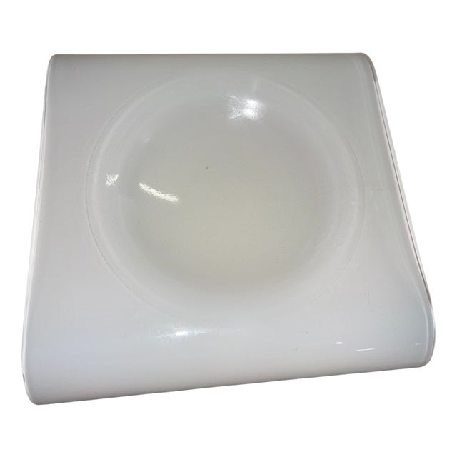 White Glass Pocket Emptier, 1970 For Sale