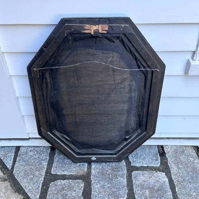 Glass Antique Venetian-Style Etched Glass Octagonal Wall Mirror For Sale - Image 7 of 9
