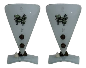 Italian Murano Glass Bedside Table Lamps, 1950s, Set of 2