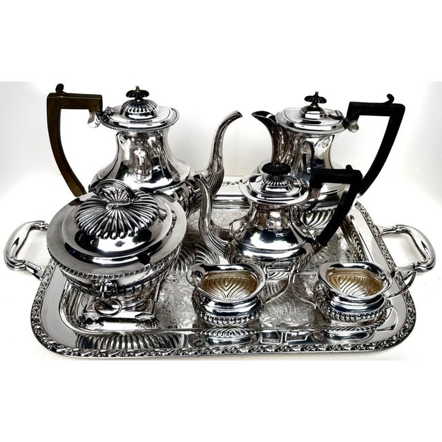 Victorian Classic Fine Quality Silver Plated (7) Piece Tea Service England C1890 For Sale - Image 18 of 18