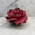 French Antique French Pink Porcelain Rose Flower Sculpture With Green Leaves For Sale - Image 3 of 8