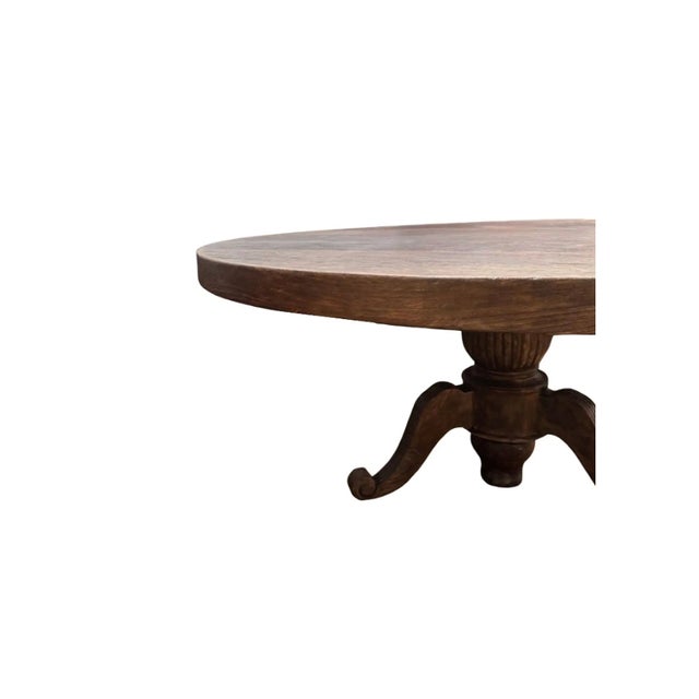 Sculptural Solid Teak Wood Dining Table With Expressive Natural Grain For Sale - Image 4 of 9