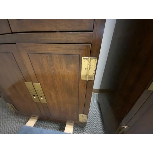Brown A Pair of Vintage Henredon Cabinets in Campaign Style For Sale - Image 8 of 17