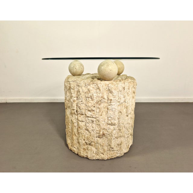 1980s Fossil Stone Coffee Table attributed to Magnussen Ponte, 1980s For Sale - Image 5 of 12