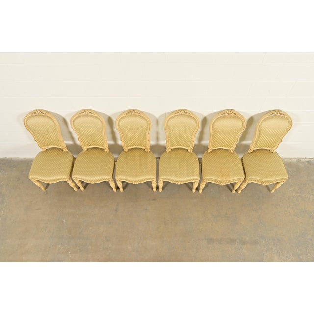 1960s Karges French Regency Louis XVI Cream Lacquered Dining Chairs, Set of Six For Sale - Image 5 of 15