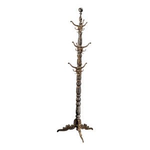Late 19th Century Wooden & Cast Iron Coat Rack