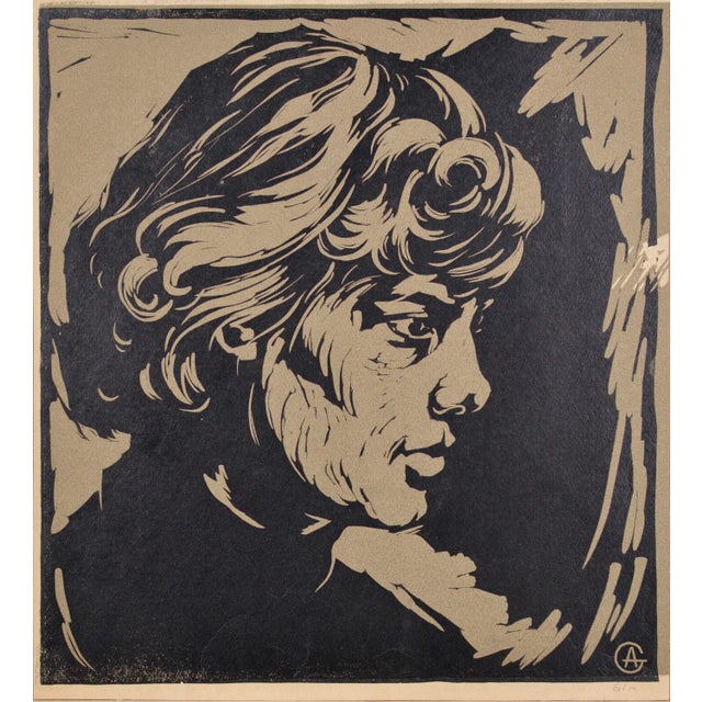 1960s Alberts Goltjakovs, Portrait of a Woman, 1961, Screenprint For Sale - Image 5 of 5