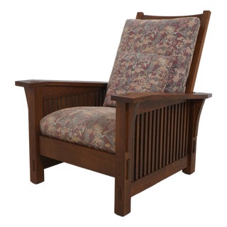 Stickley Mission Oak Reclining Morris Chair For Sale