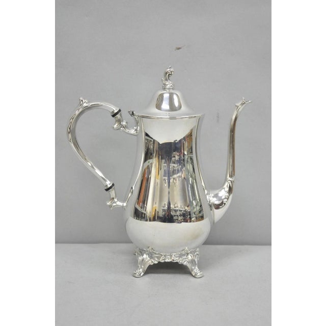 Vintage Oneida Victorian Style Silver Plated Victorian Teapot Coffee Pot For Sale - Image 13 of 13