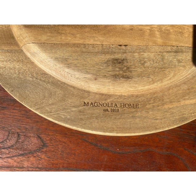 Wood Magnolia Home by Joanna Gaines Kitchen Iron & Wood Lazy Susan For Sale - Image 7 of 8