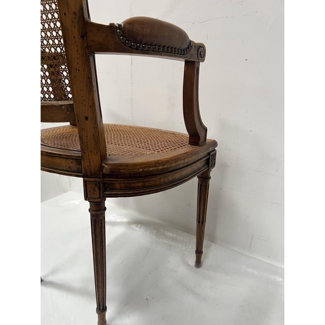 Louis XVI Style Office Chair in Stained Beech For Sale - Image 4 of 13
