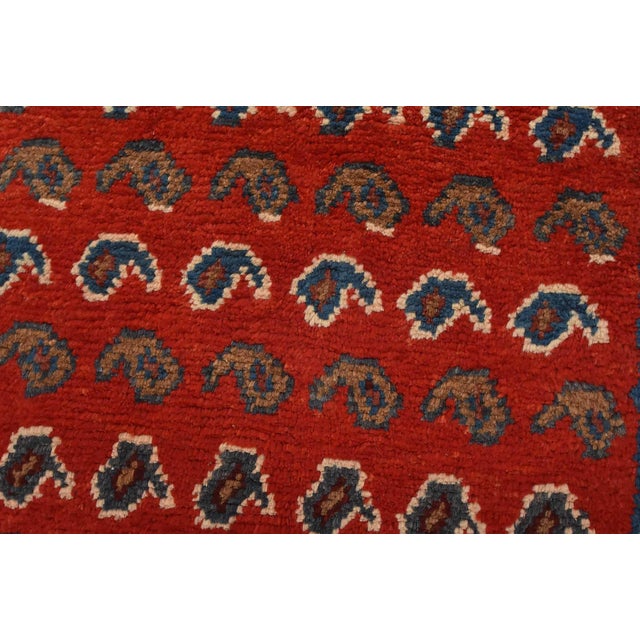 Mahal Runner 3’9” X 10′ Red Wool Vintage Tribal Hand-Knotted Oriental Rug For Sale - Image 4 of 13