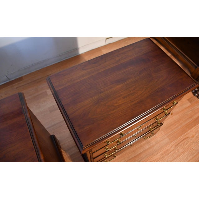 1960s Pair Harden English Traditional Cherry Wood Chest of Drawers / Commodes For Sale - Image 16 of 16