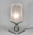 Léon Hugue A wonderful French 1930 art deco table lamp by the Paris based company of Léon Hugue, A nickel plated solid...