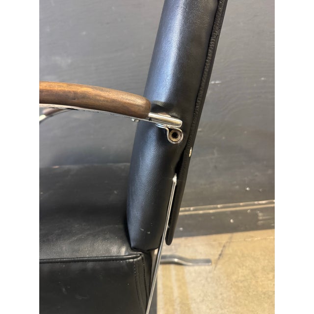 1930s Art Deco Leather Springer Rocking Chair by Wolfgang Hoffmann(attr) For Sale - Image 9 of 11