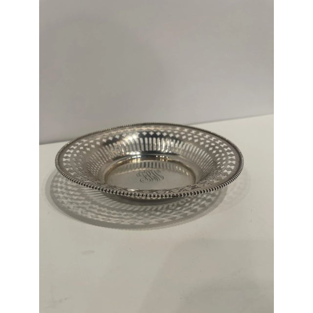 Traditional Sterling Silver Salver with Reticulated Border, 19th Century For Sale - Image 3 of 8