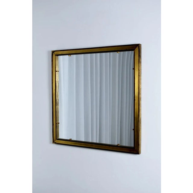1960s Square Brass Mirror, 1960s For Sale - Image 5 of 6