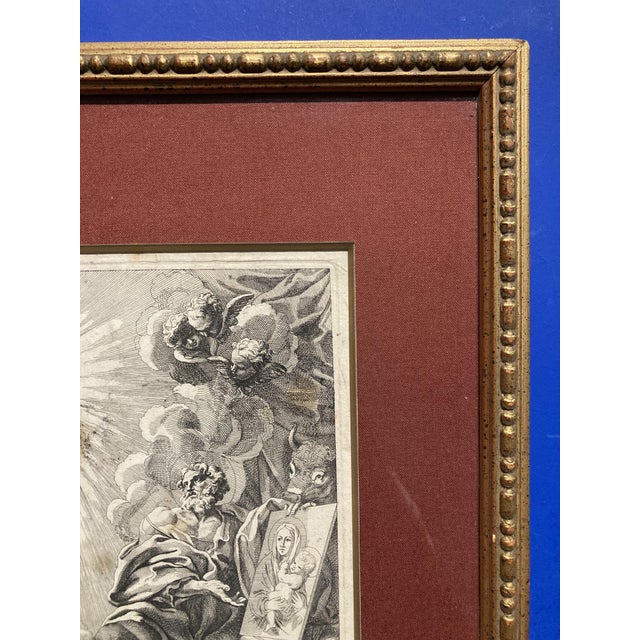 Baroque Christoph Weigel l'Ancien, Apparition of the Virgin to Saint Luke, 1800s, Engraving and Etching, Paper For Sale - Image 3 of 18