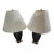 Early 20th Century Pair of Vintage Paul Hanson Hollywood Regency Black Ceramic & Brass Vase-Form Table Lamps For Sale