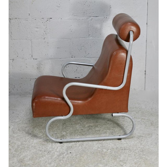 Space Age Armchair in Tubular Metal and Imitation Leather, 1960s For Sale - Image 13 of 16