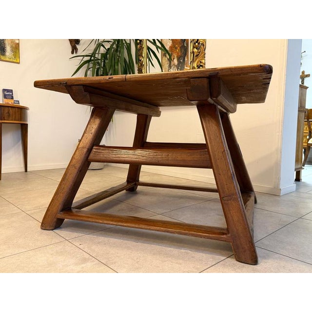 Rustic Farmhouse Table in Wood For Sale - Image 6 of 12