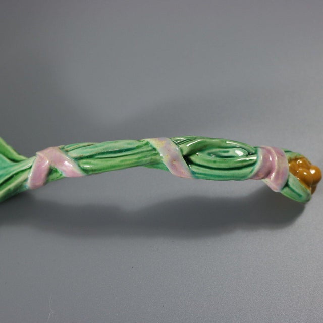 Minton Majolica Chestnut Server With Spoon For Sale - Image 14 of 15