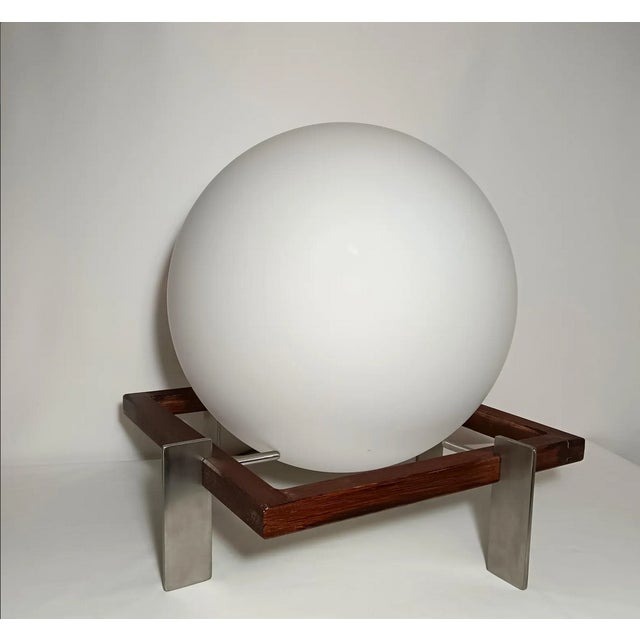 Mid-Century Modern Large Mid-Century Modern Floor Lamp in Murano Opaline Glass, 1990s For Sale - Image 3 of 11