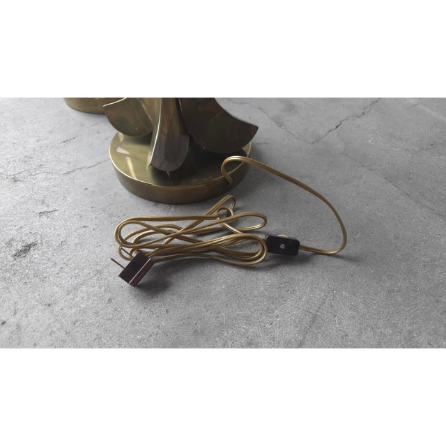 Mid Century Aged Brass Table Lamps by Hart Associates - A Pair For Sale - Image 9 of 10