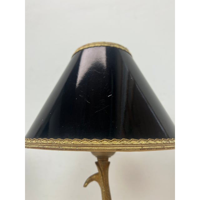 Art Nouveau Style Brass Foliage Table Lamps France 1950s, Set of 2 For Sale - Image 12 of 18