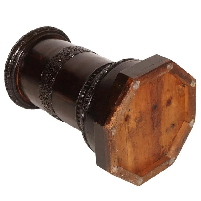 Late 19th-Century Wood Sculpted Column in Hand-Carved, Ebonized Walnut For Sale - Image 3 of 4