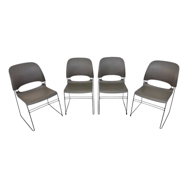 Modern Herman Miller Limerick Stacking Chairs - Set of 4 For Sale