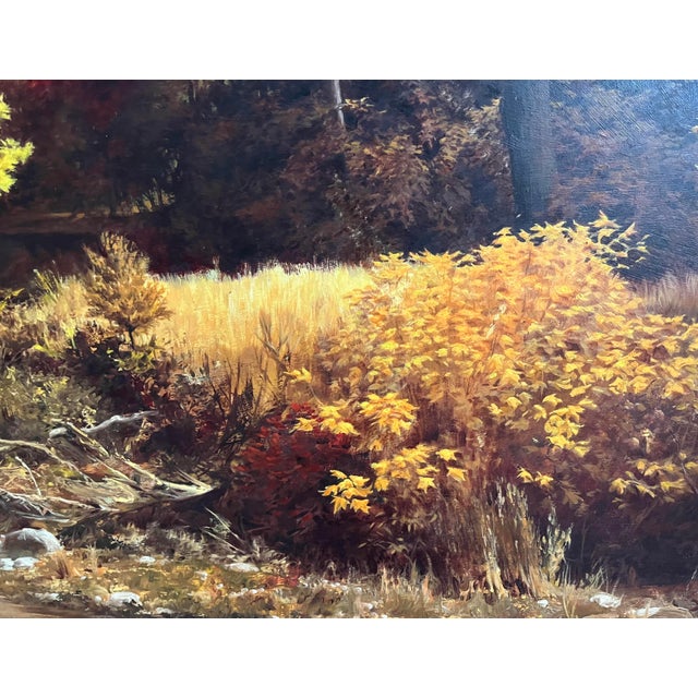 1950s Large Original American Impressionist Oil Painting of a Fall Landscape by Robert Doares For Sale - Image 5 of 11