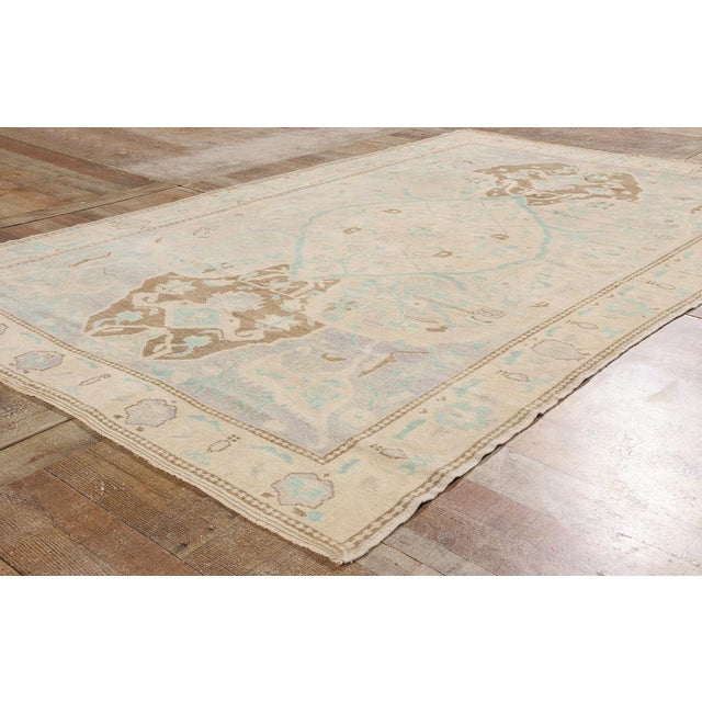Beige Vintage Turkish Oushak Rug, 05'08 X 08'07 For Sale - Image 8 of 10