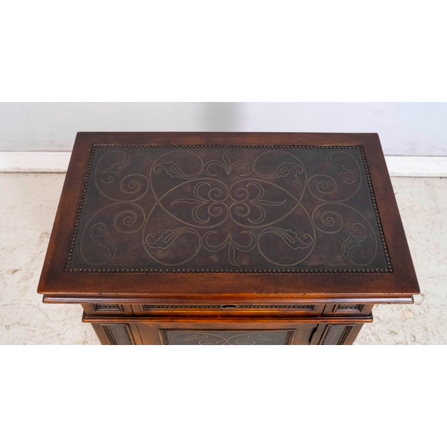 Theodore Alexander Incised Copper Surface Cabinet Commode For Sale - Image 14 of 17