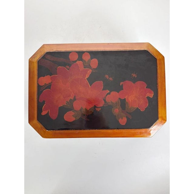 Hollywood Regency Large Brown and Black Lacquered Box, France, 1970s For Sale - Image 3 of 11