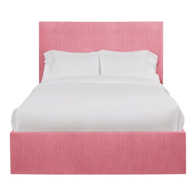 Hadley King Bedframe, Rose Linen For Sale