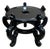 Black Lacquer 5 Curved Legs Round 10.5" Wood Plant Vase Display Stand For Sale