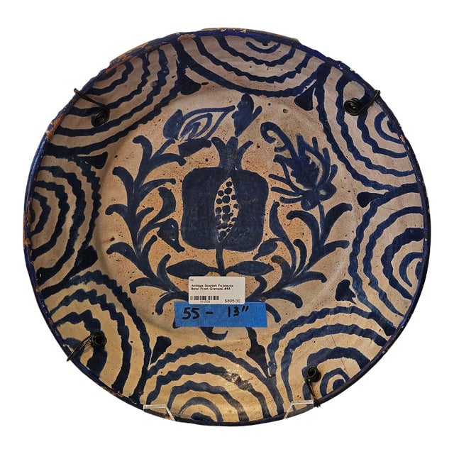 Mid 19th Century Spanish Ceramic Fajalauza Bowl From Granada For Sale