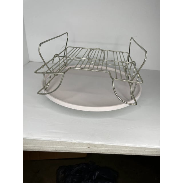Postmodern Memphis Style Metal Desk Organizer For Sale - Image 3 of 6