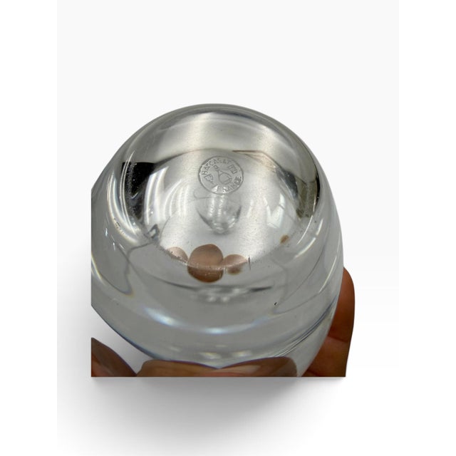 Late 20th Century Signed Luxury Baccarat Crystal "Beluga" Rocking Tumbler Glasses - Pair For Sale - Image 5 of 5
