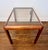 1970s Vintage 1970’s Belgium Van Den Berghe-Pauvers Wood & Smoked Glass Accent Table For Sale - Image 5 of 9