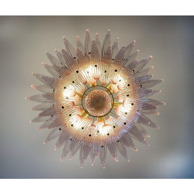 Murano Chandelier with Pink Palmette Glasses, 1990s For Sale - Image 16 of 18