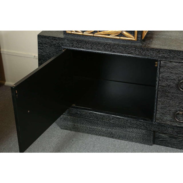 Blue 1950s James Mont Black Cerused Oak Credenza For Sale - Image 8 of 11