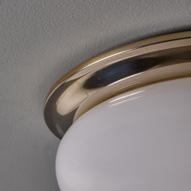 1970s Nickel and Opaline Glass Wall or Ceiling Lamp Attributed to Luigi Caccia Dominioni for Azucena For Sale - Image 9 of 18