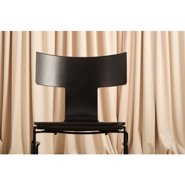 Donghia Vintage Ebonized Anziano Chair Attributed to John Hutton for Donghia, Set of 6 For Sale - Image 4 of 13